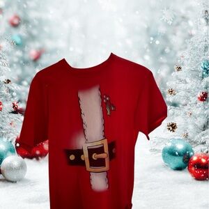 Anvil Red Santa Belt Graphic T-Shirt
